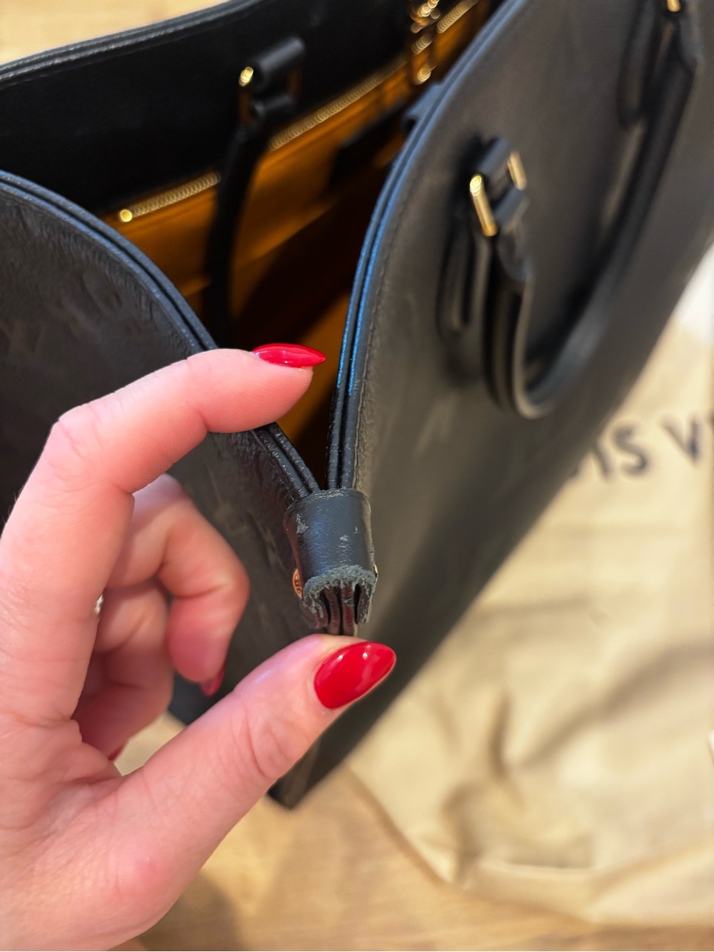 Louis Vuitton Black OnTheGo Empreinte GM Leather Tote Bag - Picture 9 of 13